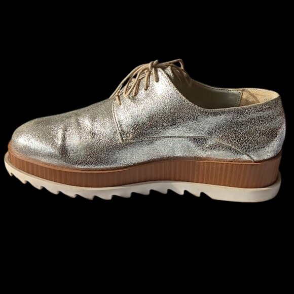 Treasure & Bond Metallic Silver Platform  Women’s 7 Oxford Shoes Chunky Sole - Picture 11 of 13